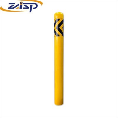 China Carbon Steel Yellow Parking Fixed Bollard Barrier for Commercial Center Height 1000mm for sale