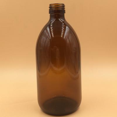 China 500ml Amber / Brown Pharmaceutical High Quality Glass Syrup Bottles With DIN28 PP28 Neck Finish for sale