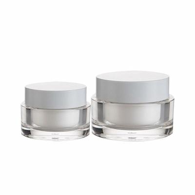 China High quality double wall skin care cream acrylic cosmetic cream jar 30g 50g can print logo for sale