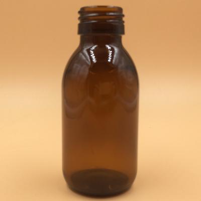 China 100ml Amber / Brown Pharmaceutical High Quality Glass Syrup Bottles With DIN28 PP28 Neck Finish for sale