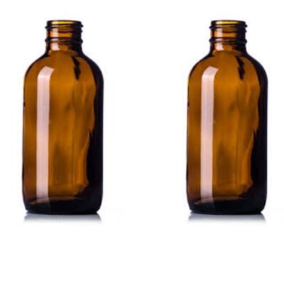 China High Quality Skin Care GPI22-400 4oz 120ml /brown Boston Round Amber Glass Bottle for sale