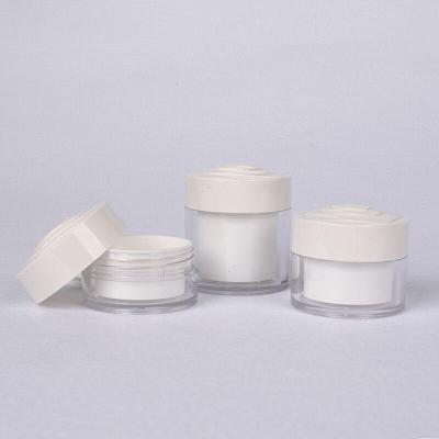 China Skin care 50g cream acrylic outside pp inside double wall plastic cream jar 50ml flower shape jars for sale