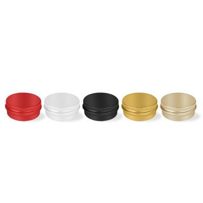 China High Quality Round Shape 15ml Gold Makeup Metal Red Black White Gold Frosted Tea Box With Screw Lid for sale