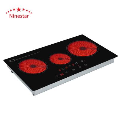 China Crystal Control 3 Heads Grade A Infrared Sensor Touch Hotel Hotel Cooktops for sale