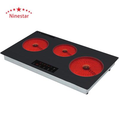 China Hotel Hob 3 Electric Ceramic Burners Infrared Cooker With CE,GS,CB,ROSH,EMC,SAA,SOSA for sale