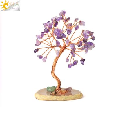 China New Design Feng Shui Healing Natural Rose Crystal Tree Of Life Stone CSJA 2021 G822 for sale