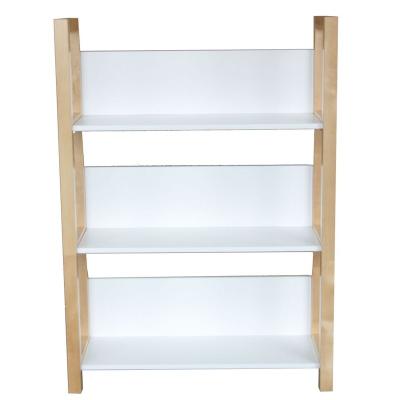 China Short Style Modern Modern White Wood Bookcase Shelf Simple Frame for sale