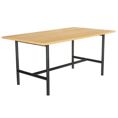 China HOME MODERN MODERN Nordic Work Style Simple Metal Leg Oak Wood Dining Table for sale