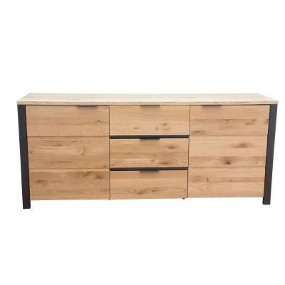 China Traditional White Oak Style Metal Leg Sideboard Modern Wooden Home Console Furniture Living Sideboard for sale