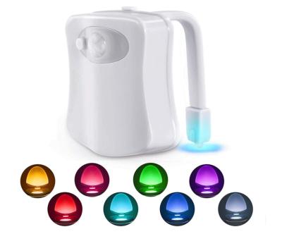 China Modern 8 Color Changing Waterproof LED Toilet Night Light Sensor Seat Lamp For Bathroom WC Safe Toilet Bowl for sale