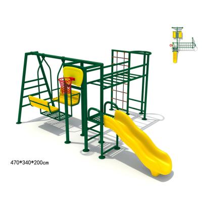 China High quality playpen made in china outdoor kids metal garden swings for kids with basketball hook for sale for sale