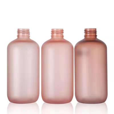 China Boston Round Refillable Plastic Bottles 120ML Pink PET Bottles With Lotion Pump Shampoo Bottle for sale