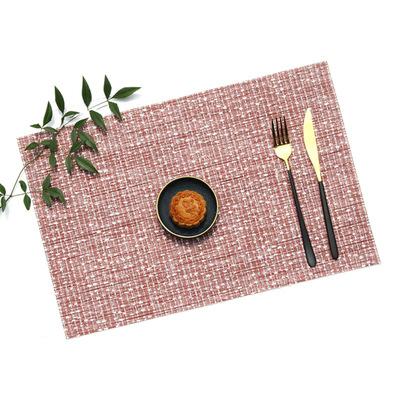 China Durable Solid Color American Wear-Resistant PVC Set Mat For Home Use Table Mat Creative Table Mat Restaurant Non-slip Western Dish Mat for sale