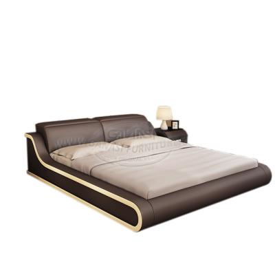 China Adjustable (Height) in Leather Latest Sale Chinese Furniture Real Double Bed Design for sale