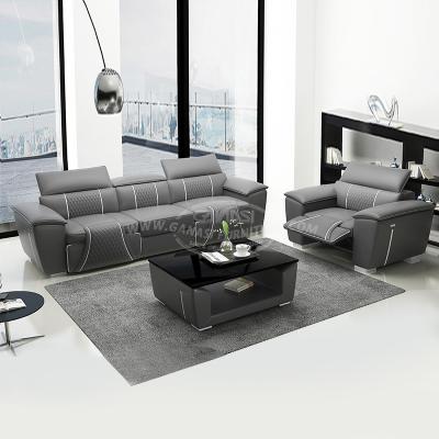 China (Size) Adjustable modern gray leather sofa funiture recliner, leather sofa designs for sale