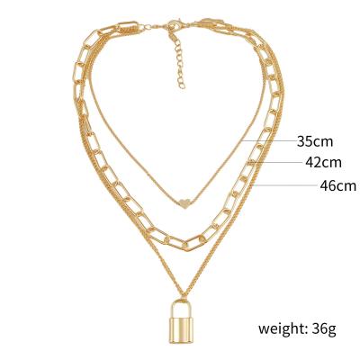 China Other Luxury Gold Plated Fashion Jewelry Woman Jewelry Set Party Wedding Pendant Necklaces for sale