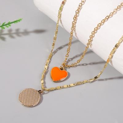 China Other INS Simplicity Pendant Gold Plated Fashion Pendant Jewelry Set Luxury Woman Necklaces for sale