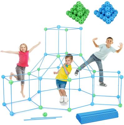 China ABS Plastic 68 Pieces Indoor STEM DIY Tent Building Toys Castles Building Kit for sale