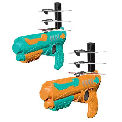 China Outdoor Sport Toys Outdoor Sports Toys One Click Ejection Shooting Battle Game Flight Foam Flat Shooting Gun for sale