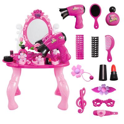 China ABS Plastic Girl Princess Multifunctional Makeup Dressing Table Cosmetics Set Play Bedroom Toys for sale