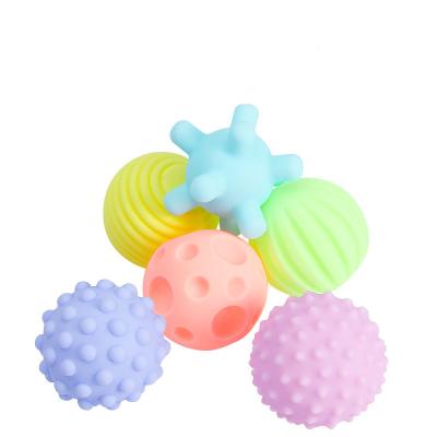 China 6 Piece Viable Silica Sounding Ball Set Safety Puppy Nibble Toy Balls Pet Toys for sale