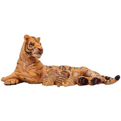 China PVC Figure Plastic Animal Toys Learning Mini Forest Zoo Realistic Tiger Model Plastic Educational Toy Set for sale