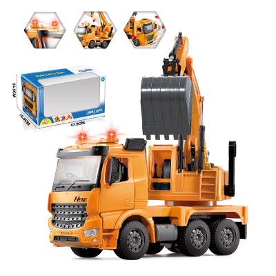 China Diecast Model Toys Car Excavator Toy Car Simulation Truck Music Construction Toy Wholesale With Light And for sale