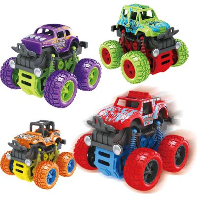 China ABS Plastic Mini Pull Back Stunt Car Vehicle Monster Trucks Friction Operated Toys For Kids for sale