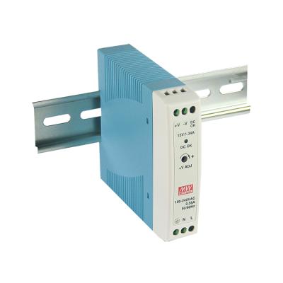 China Taiwan MEANWELL MDR-20 MDR-20 Series 5V~24V 3A~1A 20W DIN Series Single Rail Switching Single Output Industrial Power Supply for sale