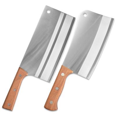 China 7/8 Inch Stainless Steel 3cr13mov Full Tang Rivets Handle Cleaver Knife Viable Kitchen Chop Knife With Hole for sale