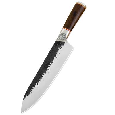 China Sustainable Hammer Finished 8 Inch Ebony Wood Handle 5cr15 Stainless Steel Hand Forged Master German Chef Knife for sale