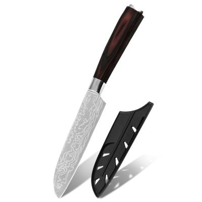 China Viable Wholesale Japan 7Cr17 inch santoku high carbon steel japanese knife from xyj 5 with knife sheath for sale