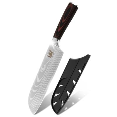 China Viable High Quality 7Cr17mov Carbon Steel Chef Knife Kitchen Cutlery 7 Inch Professional Japanese Chef Knife for sale