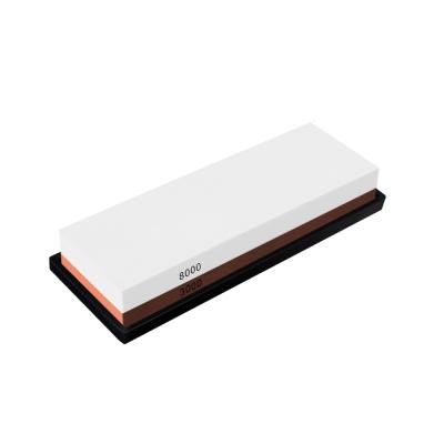 China Sustainable Premium Knife Sharpening Stone 8000/3000 Double Side Grit Whetstone With Base And Angle Skid Guide for sale