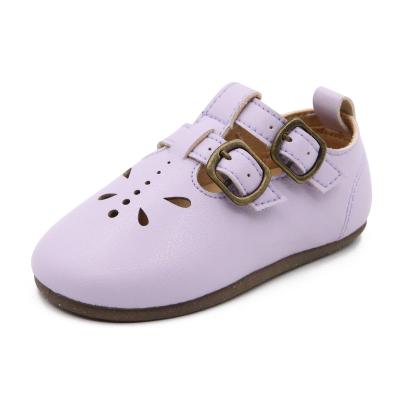 China Korean version of 2023 summer new children's leather shoes hollowed out princess shoes breathable sports shoes 22-31 for sale