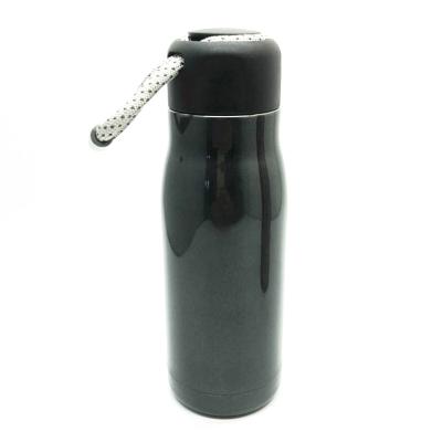 China PORTABLE Eco-Friendly 350ml Stainless Steel Slim Water Bottle Keep Cold-Hot Kids Rope Vacuum Bottles for sale