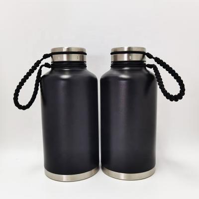 China Durable 64oz Wide Mouth Double Wall 18/8 Stainless Steel Black Beer Shaker for sale