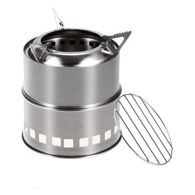 China Portable Travel Modern Outdoor Camping Backpacking Modern Outdoor Stove Stainless Steel Camping Stove Hiking Wood Burning Stoves for sale