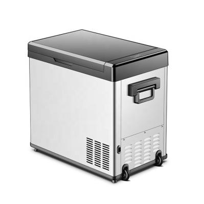 China China-chic New HELI 50L 12V DC Solar Power Car Freezer with Pull Rod for Car Meat and Beverage Storage for sale