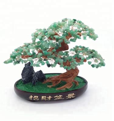 China Wholesale Natural Crystal Green Aventurine Bonsai Tree China Jade Crystal Tree For Decoration for sale