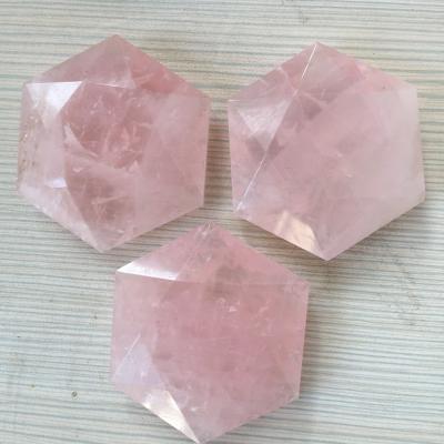 China China natural hand carved David star rose quartz crystal star for sale for sale