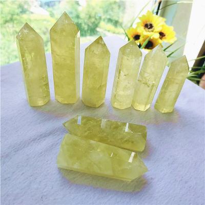 China Wholesale natural crystal citrine point from china point quartz crystal citrine tower for decoration for sale