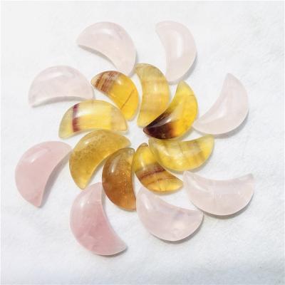 China China Hot Selling Natural Rose Quartz Crystal Rainbow Fluorite Crying Moon For Decoration for sale