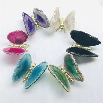 China China Wholesale Hot Sale Agate Slice Butterfly Carving Crystal Animal For Gifts for sale