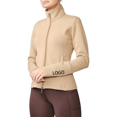 China Sustainable Custom High Zipper Collar Long Sleeve Winter Riding Outwear Equestrian Clothing Jacket for sale