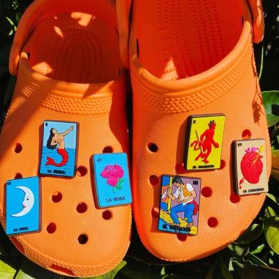 China Clog charm loteria mexicana croc shoe charms mexican croc shoe accessories fit for adults sandals for sale