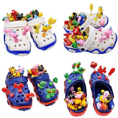 China New Trend 3d Dinosaur Dolphin Dragon Spring Clog Shoe Charm Washable Snake For Clog Shoe Decorations for sale