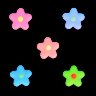 China XH-40 Clog Charm Glowing in Dark Fluorescence Flowers Shoe Charms Gallows for Clog Shoes Decorations for sale