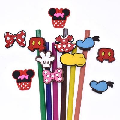 China China 3D Figure 2D Decoration Cartoon Pen Stunning Topper Soft PVC Plastic Pencil In Artificial Crafts for sale