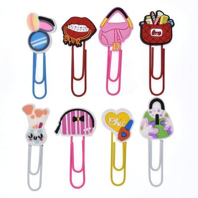 China Cute Ready To Ship Paper Clip Book Mark Silicone Mold Bookmark Metal Soft Rubber Paper Clips for sale